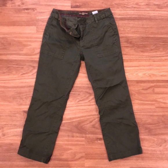 Olive Green Girlfriend Crop Pants - Picture 1 of 3